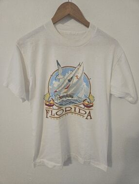 Vintage Sunshine State Florida T Shirt Next Graphics Mens Large Sail Boat